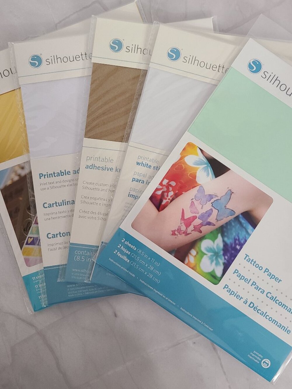 Silhouette Cameo Sticker Sampler Accessories Papers Lot of 5